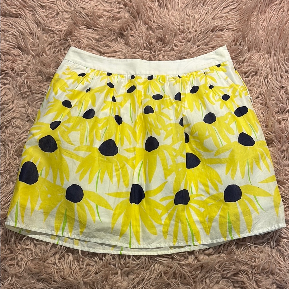 Lilly Pulitzer Erin Sunflower Pleated Skirt - Classic White